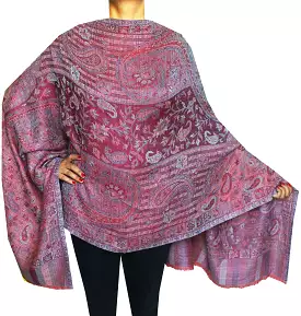 Womens Paisley Scarf Shawl Wool Indian Clothing (80 x 28 inches)