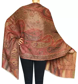 Womens Paisley Scarf Shawl Wool Indian Clothing (80 x 28 inches)