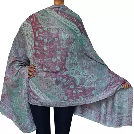 Womens Paisley Scarf Shawl Wool Indian Clothing (84 x 30 inches)