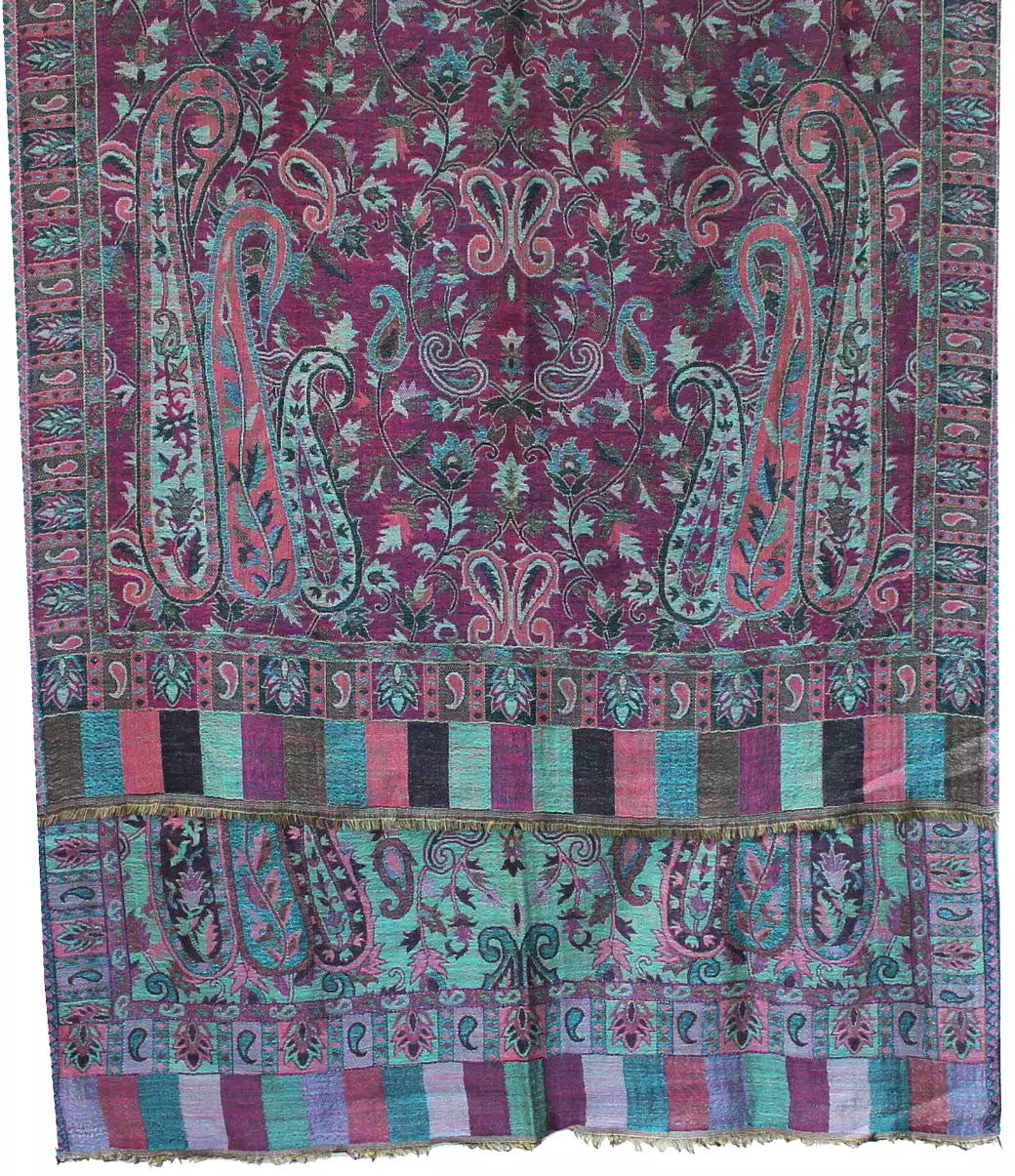 Womens Paisley Wool Scarf Shawl Indian Clothing (84 x 30 inches)