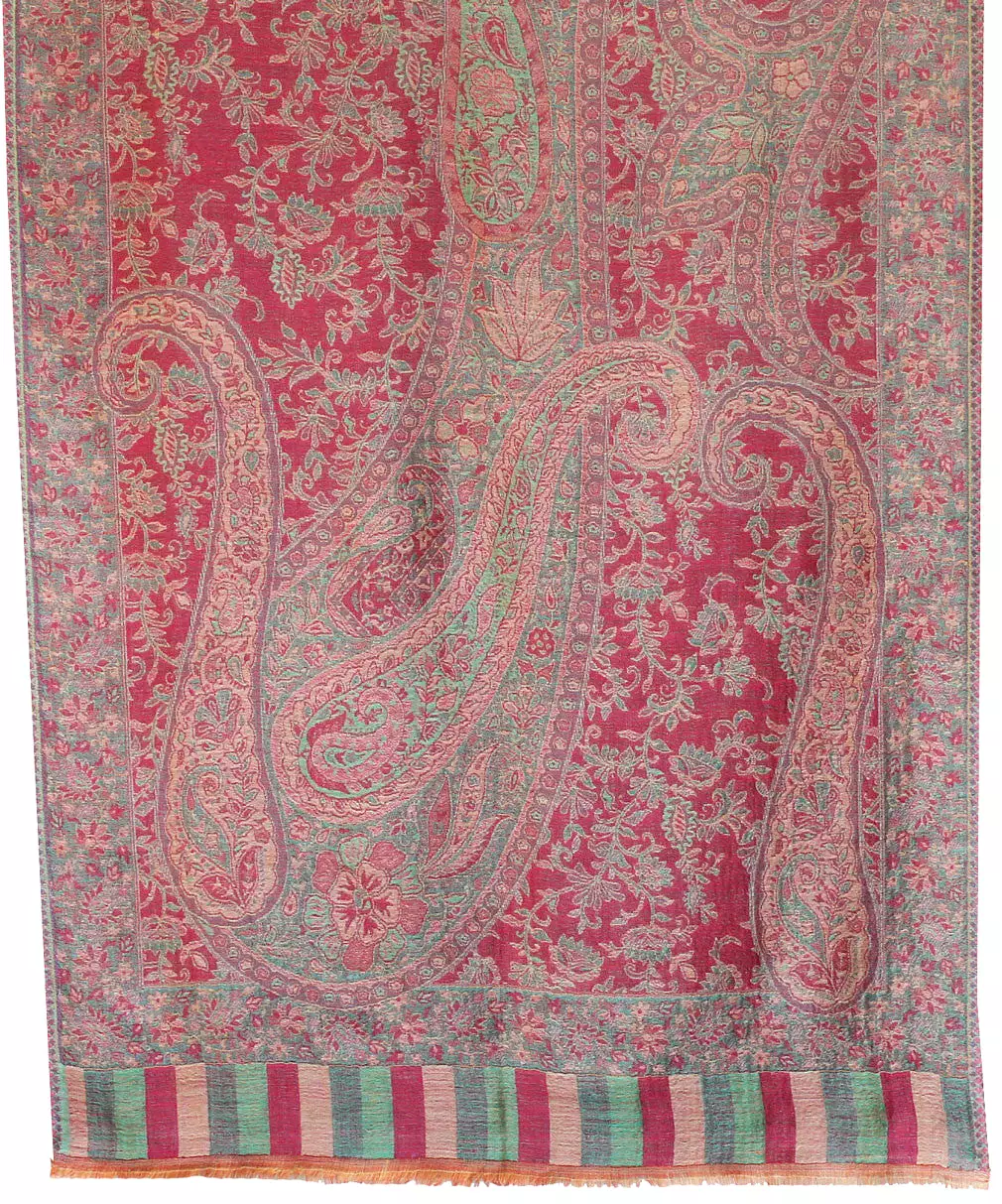 Womens Paisley Wool Scarf Shawl Indian Clothing (84 x 30 inches)