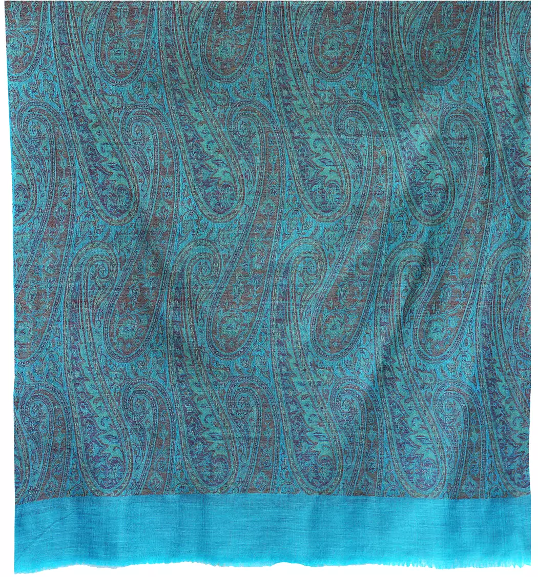 Women's Paisley Wool Shawl Wrap Gift India Clothes (82 x 42 inches)