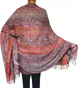 Women's Paisley Wool Shawl Wrap Gift India Clothes (82 x 42 inches)