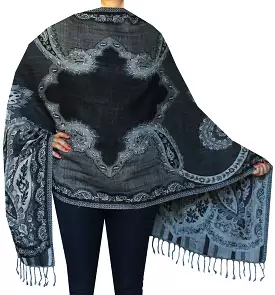 Womens Scarf Shawl Paisley Wool Indian Clothing (78 x 28 inches)