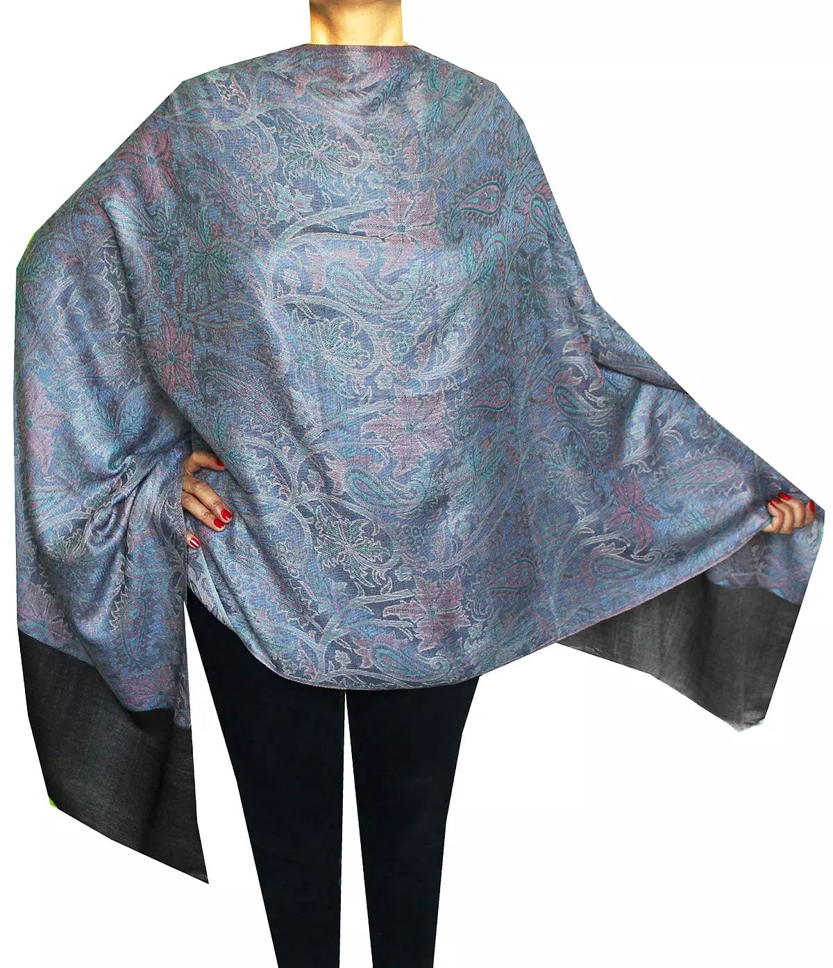 Womens Scarf Shawl Paisley Wool Indian Clothing (80 x 28 inches)