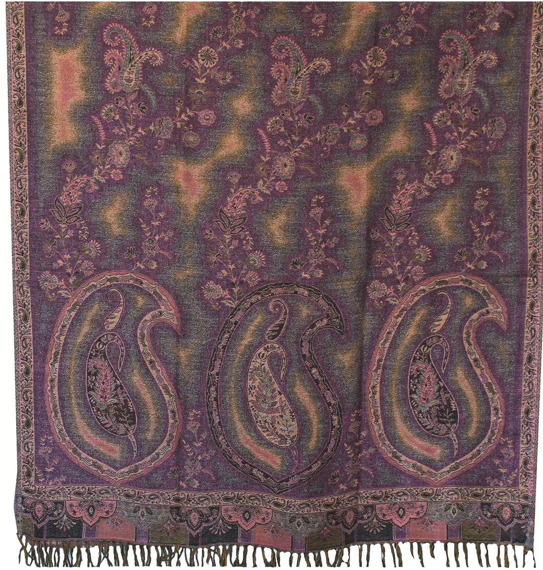 Women's Wool Jamawar Shawl Scarves Paisley Indian Clothing (82 x 42 inches)