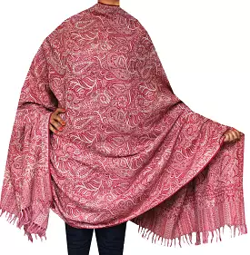 Womens Wool Jamawar Shawl Scarves Paisley Indian Clothing (82 x 42 inches)