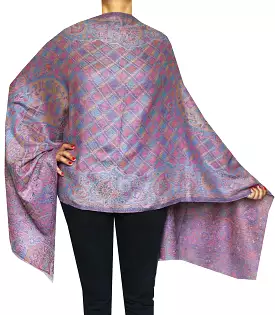 Womens Wool Scarf Shawls Paisley Indian Clothing Gift (80 x 28 inches)