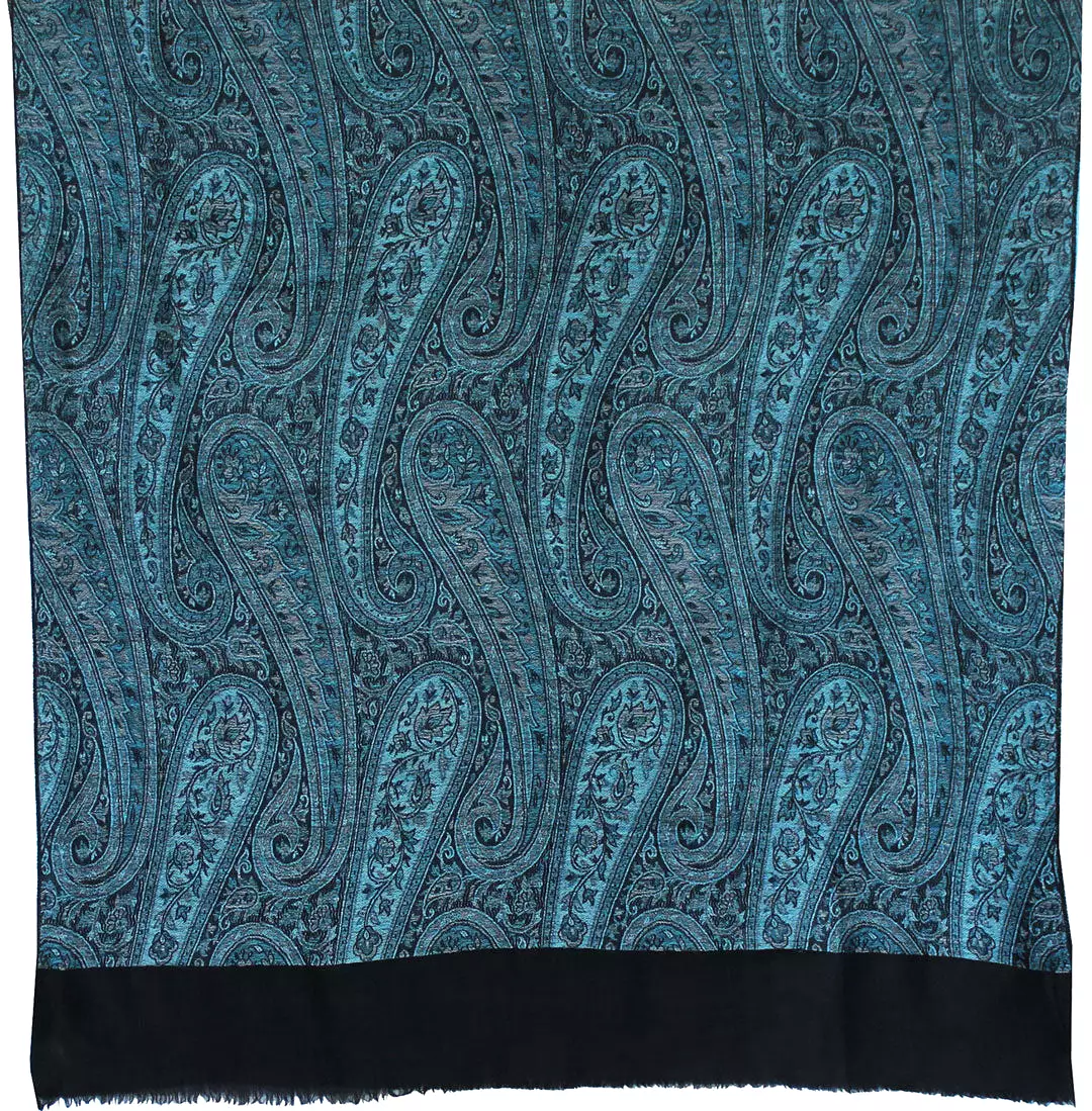 Women's Wool Shawl Paisley Indian Scarves Wraps (82 x 42 inches)