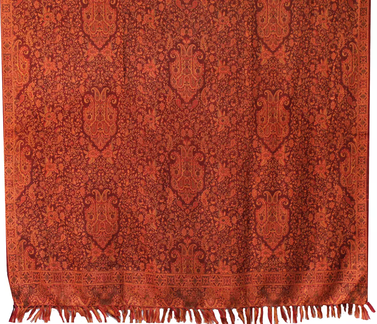 Wool Jamawar Shawl Scarves Paisley Womens Indian Clothing (82 x 42 inches)