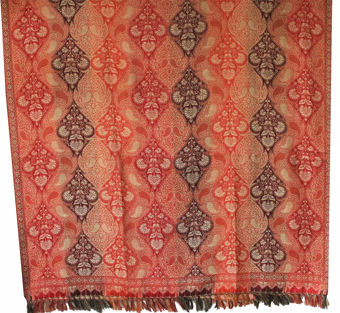 Wool Jamawar Shawl Scarves Womens Indian Clothing (82 x 42 inches)