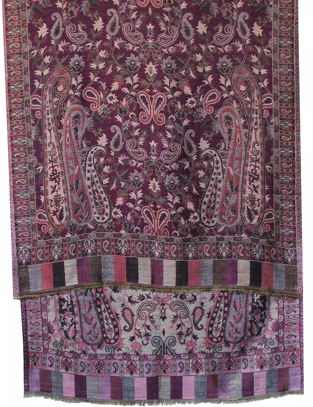 Wool Scarf Shawls Paisley Womens Indian Clothing Gift (84 x 30 inches)