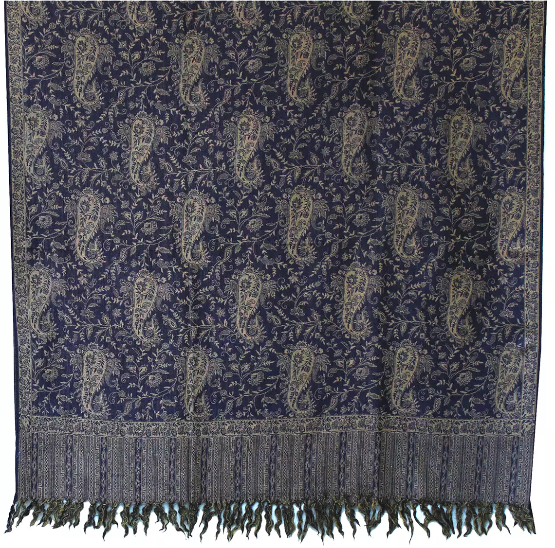 Wool Shawl Paisley Wrap Women's Gift India Clothing (82 x 42 inches)