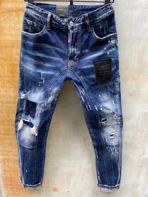 Xituodai 2022 Summer New Style Dsquared2 Fashion Ripped Paint Dot Jeans For Men T120