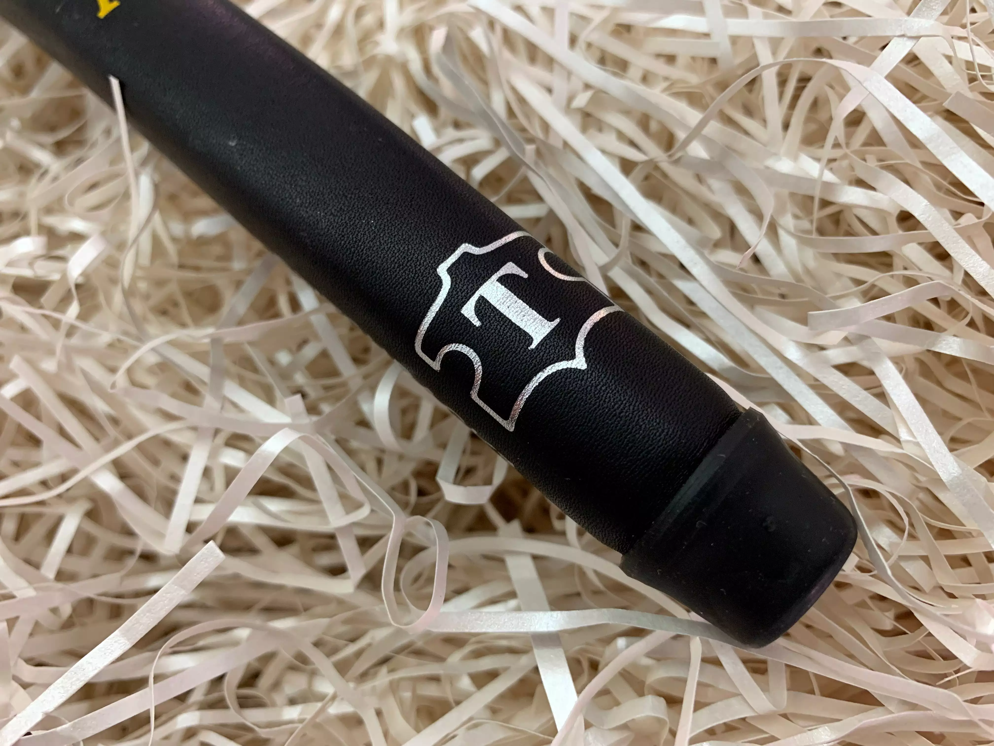 Yamada Putter Grip Leather Standard Size in Black with Yellow Letters