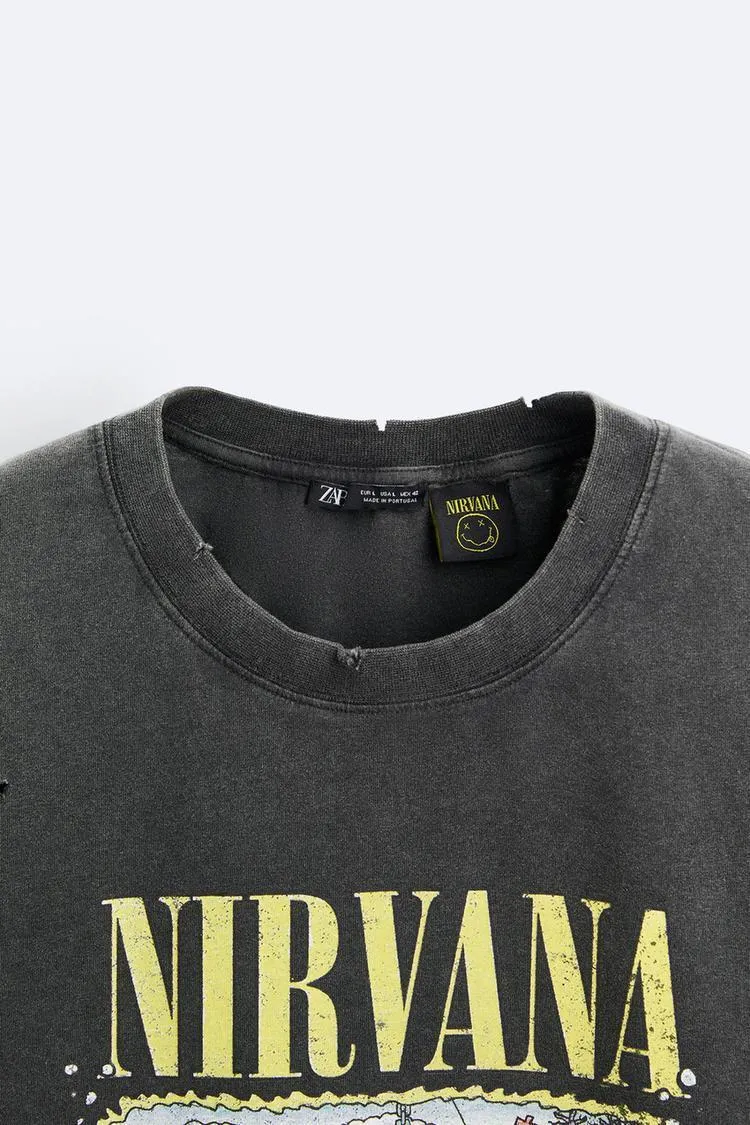 ZARA  |RIPPED NIRVANA © T-SHIRT